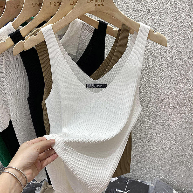 2025女外穿夏季内搭运动打底V领冰丝衫白色无袖,女装/女士精品,时尚防晒服,淘宝优惠券,粉丝福利购,淘宝优惠卷