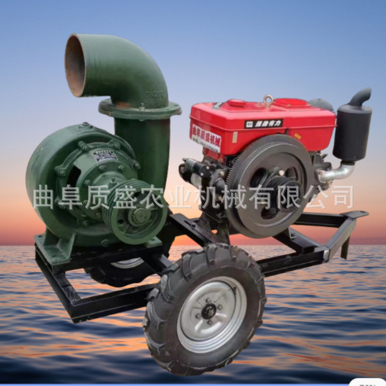 移动式10寸大型柴油倒水机农田园林浇灌机工业排水混流泵
