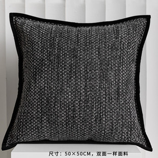 黑白灰法式中古风动物花纹床头靠枕提花客厅沙发抱枕雪尼尔靠垫套