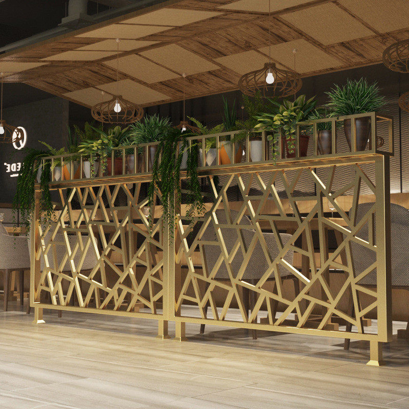 铁艺隔断护栏装饰饭店餐厅隔断围栏工业风矮墙酒吧栅栏卡座屏风