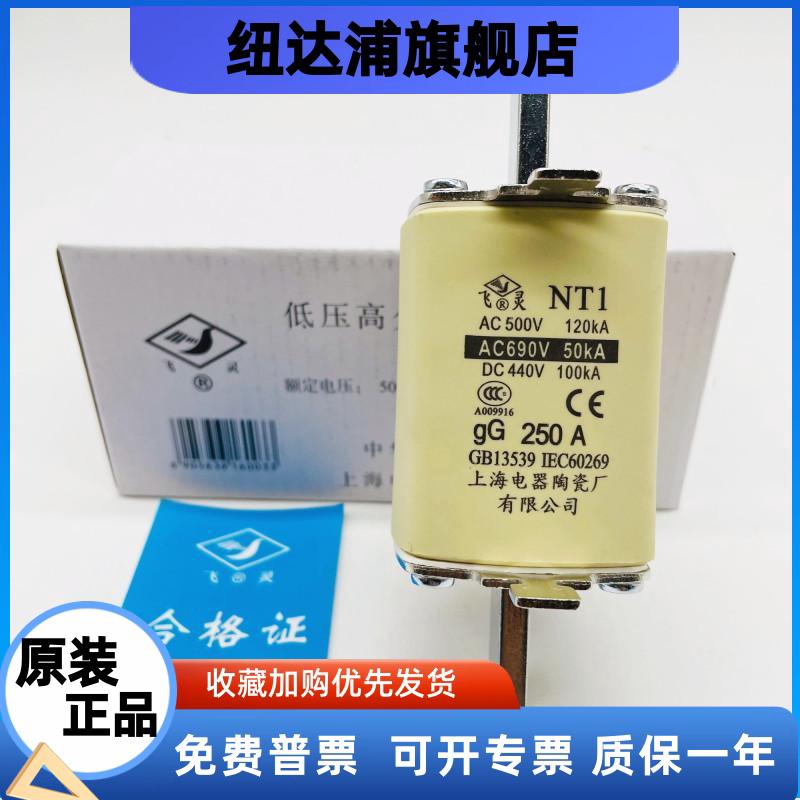 飞灵熔断器NT1-gG250A AC500V-690V DC440V 160A200A上海电器陶瓷