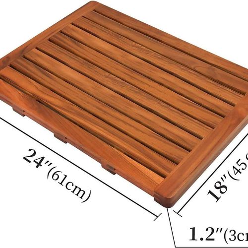 家用柚木木质酒店家居浴缸踏板多功能浴室防滑垫脚踏板沥水垫
