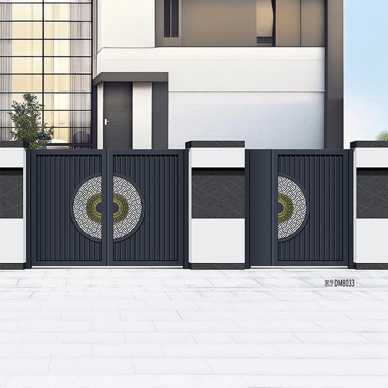 热销新中式铝合金别墅庭院大门家用农村围墙院子进户门乡村平移双