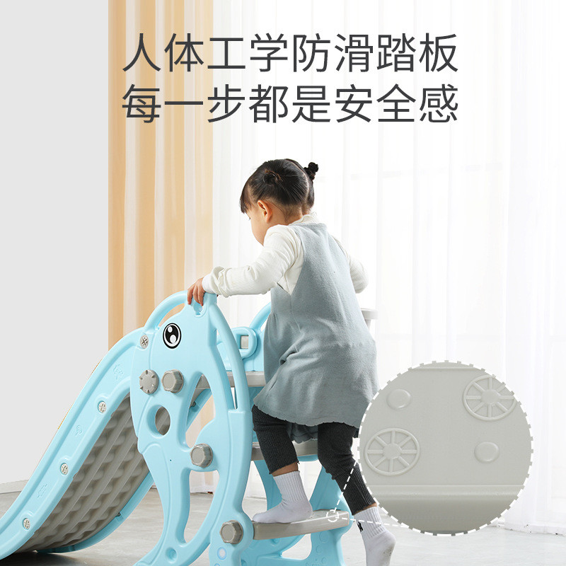 新款单滑梯玩具可折叠室内不占空间儿童小滑梯上下滑滑梯加高扶手