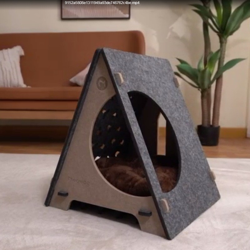 毛毡猫窝吸音板材质材质猫窝吸音板毛毡四季通用半封闭拼接小房子