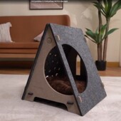 毛毡猫窝吸音板材质毛毡猫窝半封闭材质四季 通用吸音板拼接小房子