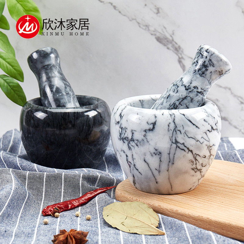小号蒜臼子大理石捣蒜器手动压蒜器花椒胡椒研磨器厨房摆件
