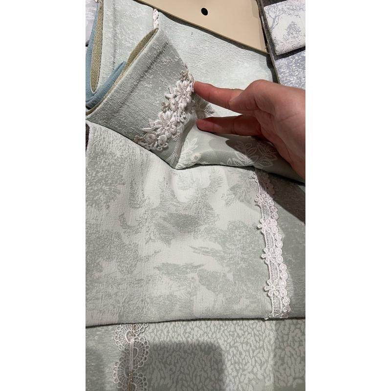 轻奢雾霾蓝雪尼尔提花窗帘成品绍兴柯桥高布料遮光窗帘整批花布厂,居家布艺,成品窗帘,淘宝优惠券,粉丝福利购,淘宝优惠卷