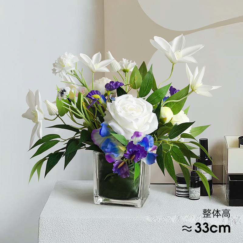 高档仿真百合花客厅餐桌仿真百合百合花酒店装饰花束之恋仿真花