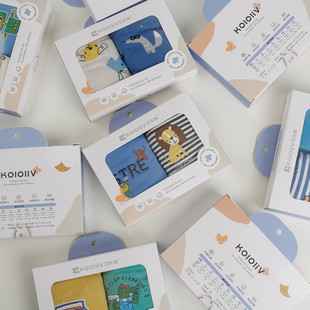 可乐梨新品纸盒两条装儿童内裤女童内裤平角男生宝宝可爱纯棉A类