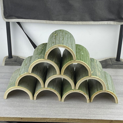 空心节无竹节竹筒瓦片对半开造型装饰摆设婚庆活动宴席天然竹制品
