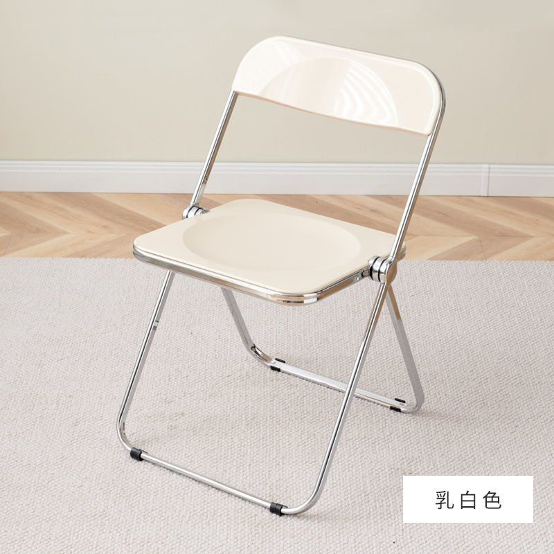 透明椅子亚克力靠背椅服装店拍照椅折叠凳家用餐椅便携水晶简约椅