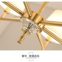 現(xiàn)代美式簡(jiǎn)約銅制水晶時(shí)尚設(shè)計(jì)客廳餐廳樣板房金屬布罩吊燈