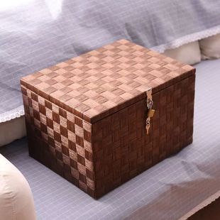 带锁的收纳箱子保管箱学生宿舍零食收纳柜可上锁收纳盒衣服整理箱