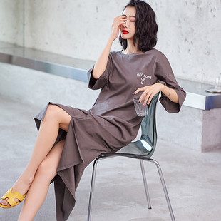 睡裙女士纯棉全棉睡衣夏季夏天春秋薄款长款宽松加大码可外穿