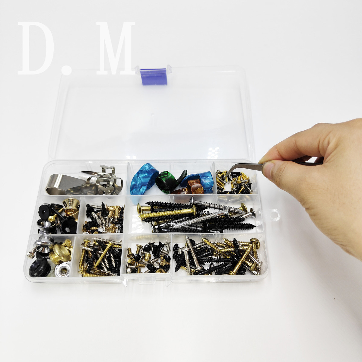 3色螺丝背带扣指套组合套装不锈钢赛璐璐指套吉他尾钉制琴师工具
