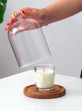 圣诞节永生花防尘玻璃罩粘土手办泡泡马特盲盒婚礼积木香薰蜡烛罩