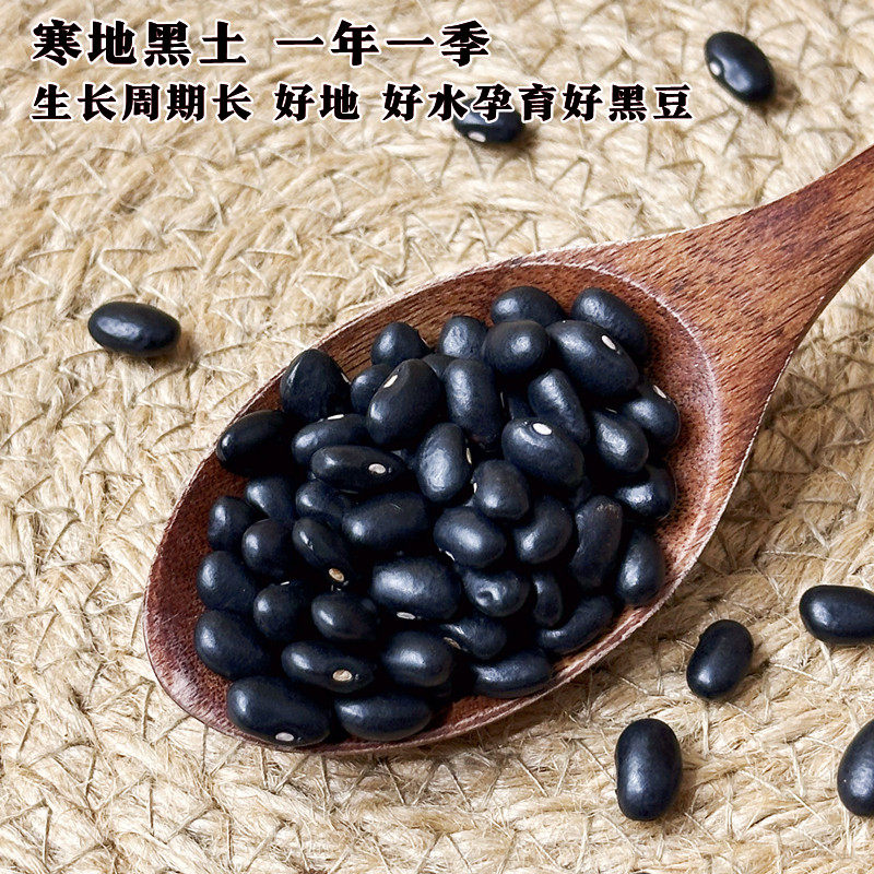 新货肾形新黑豆东北白心小黑芸豆农家自产打豆浆专用生发豆芽五谷