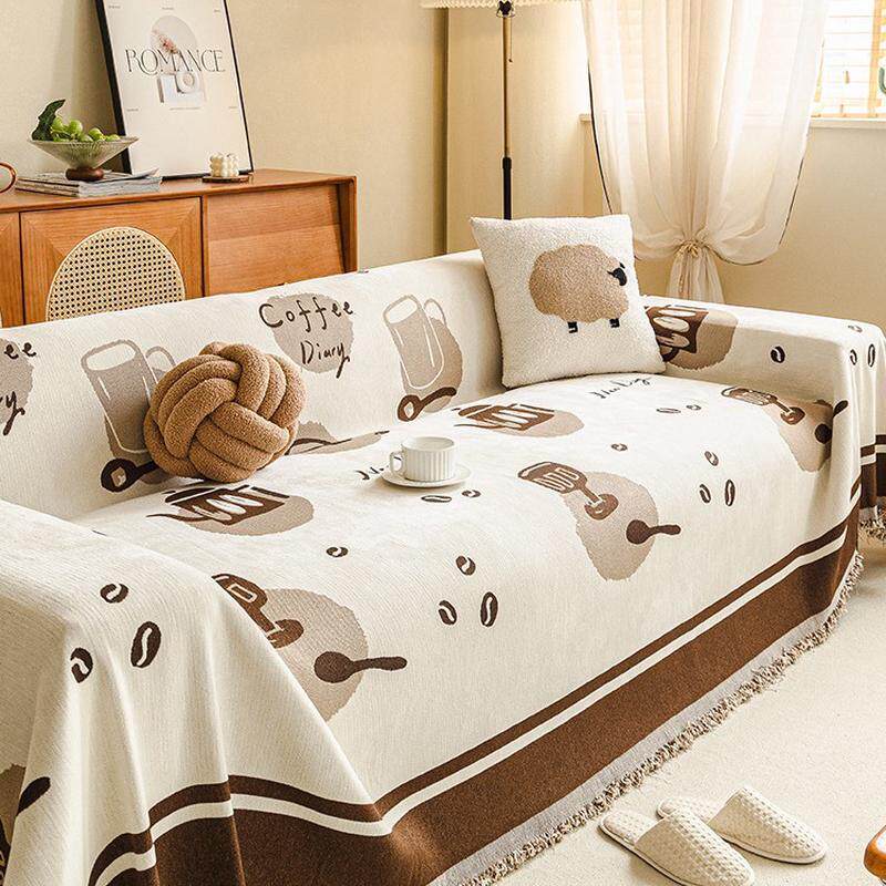 雪尼尔沙发盖布防滑四季通用三座一贵妃沙发巾全包坐垫套罩防尘毯