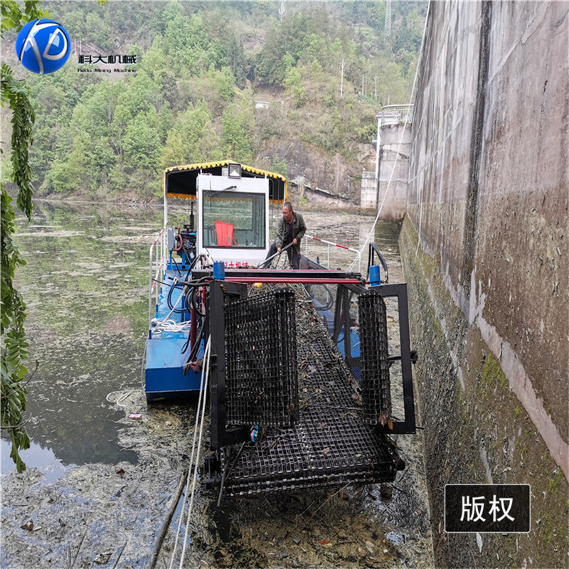 热销全自动船收割船广东水库水浮莲清理水草河里树枝树干垃圾打捞