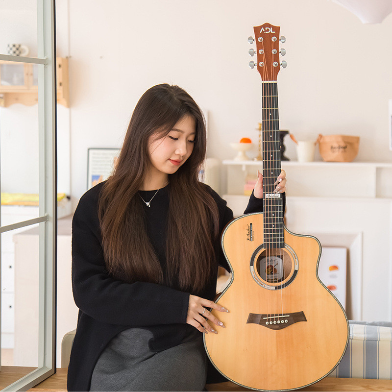 热销木吉他guitar41寸亮光民谣单板吉他厂家面单批发d25n