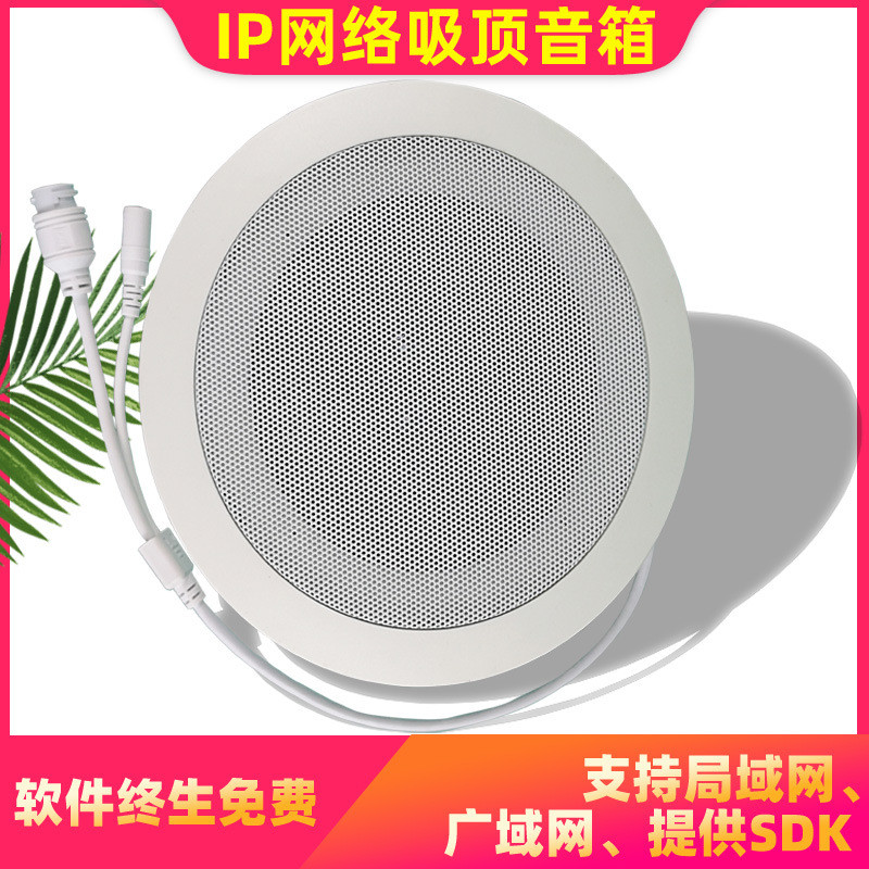 IP网络数字喊话寻呼广播吸顶天花喇叭嵌入式有源内置功放音箱音响