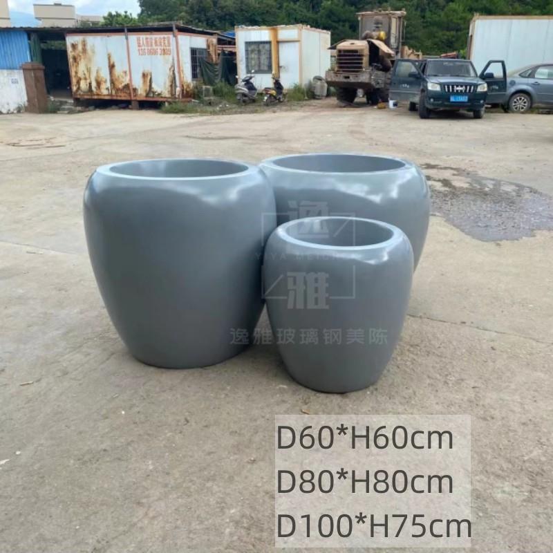 玻璃钢圆柱花盆花池商场欧式酒店简约别墅树池摆设摆件道具组装