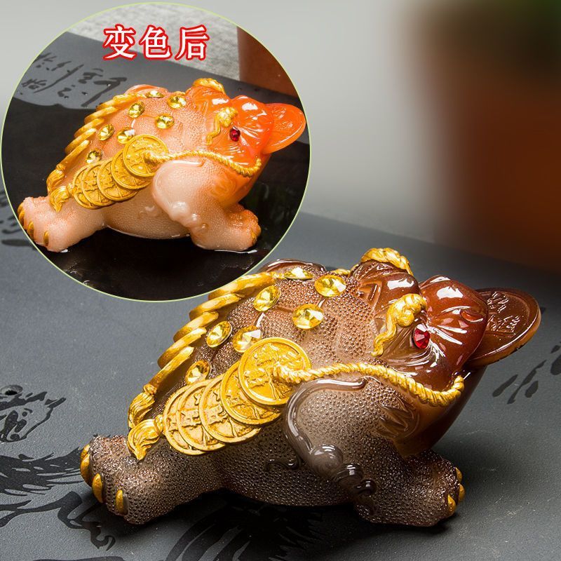 茶桌茶玩貔貅茶宠摆件精品茶盘茶台茶具配件变色宠物金蟾可养蟾蜍