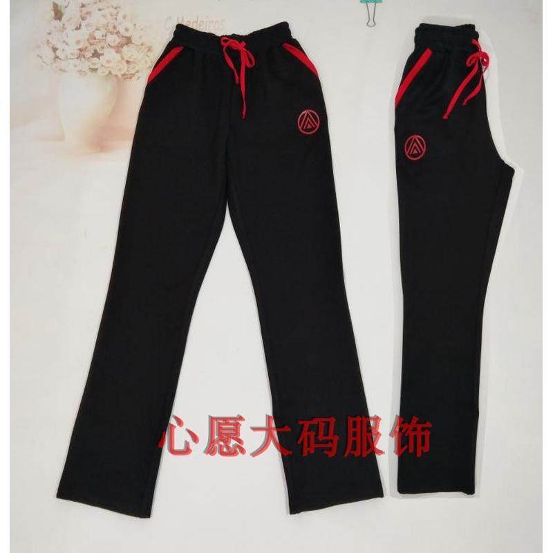 初高中男女学生校裤班服定做休闲运动直筒长裤红色杠有冬季加绒款