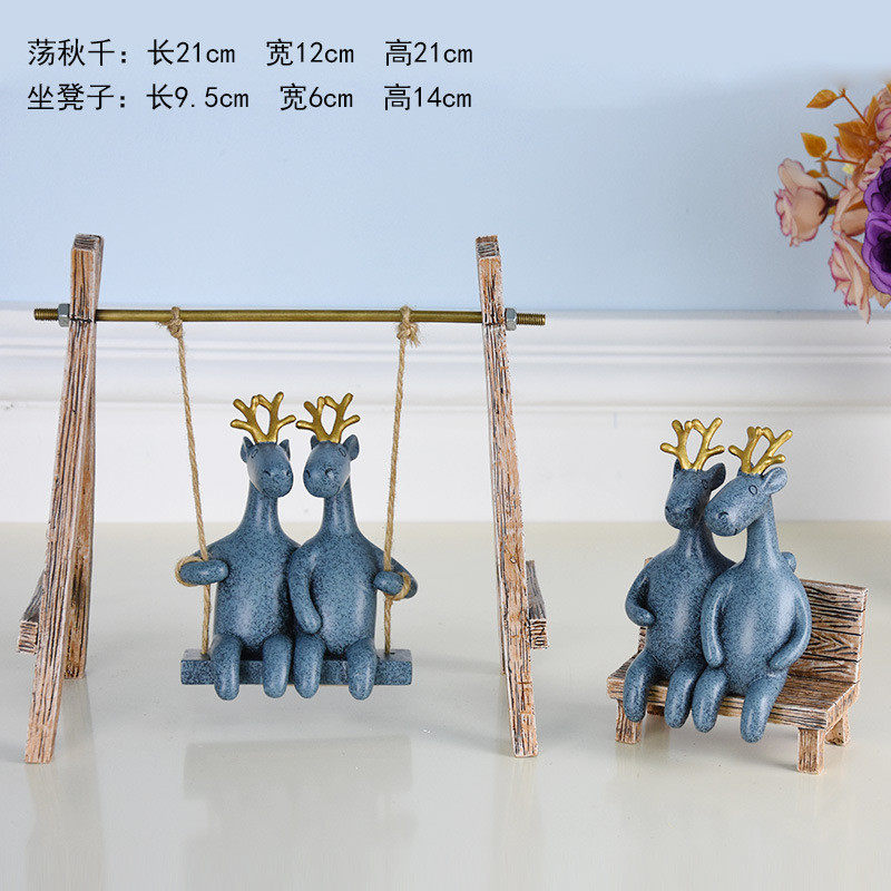 现代简约家居鹿摆件客厅电视柜温馨田园摆设情侣工艺品酒柜装饰品,家居饰品,装饰摆件,淘宝优惠券,粉丝福利购,淘宝优惠卷