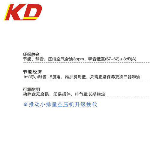 热销涡旋带螺杆机空压机涡旋式静音空气压缩机4.5kw0.66机罐