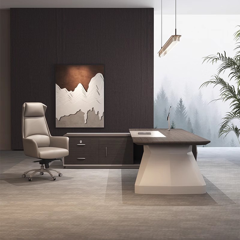热销。老板桌简约现代总经理室总裁单人办公桌轻奢感大班台办公家