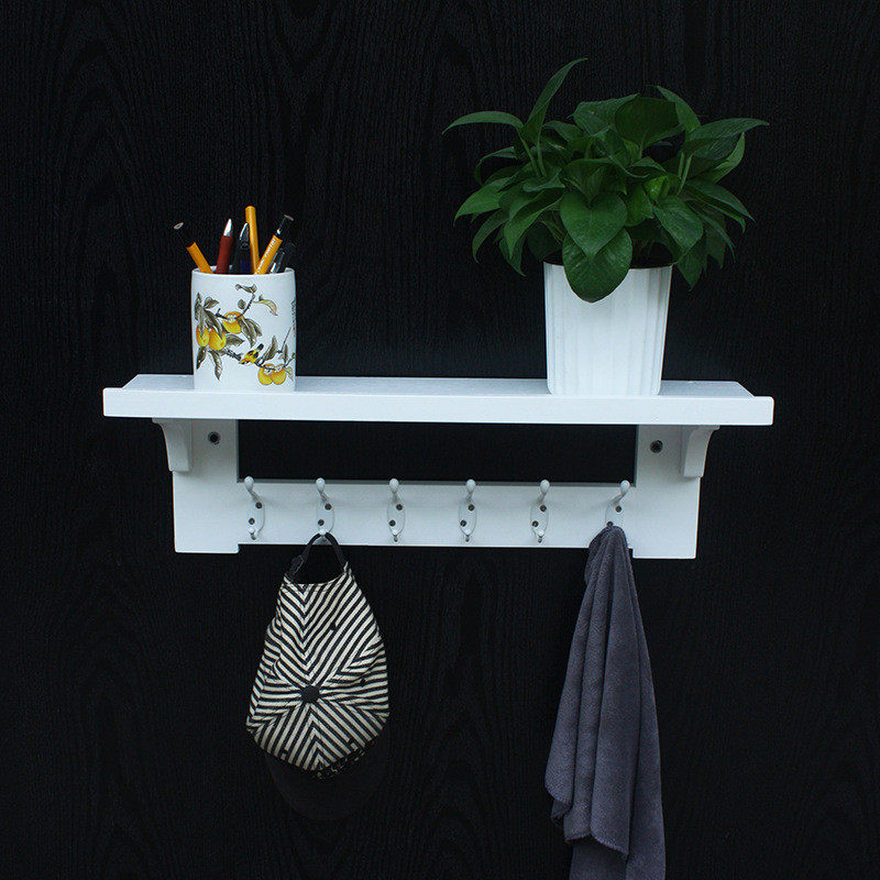 热销#玄关#新款实木衣帽壁挂架置物架现代简约使用卧室keywords来