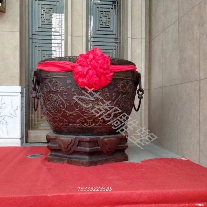 热销大型铸铜大缸故宫缸养鱼种花庭院铜缸纯铜摆件工艺制品艺都雕