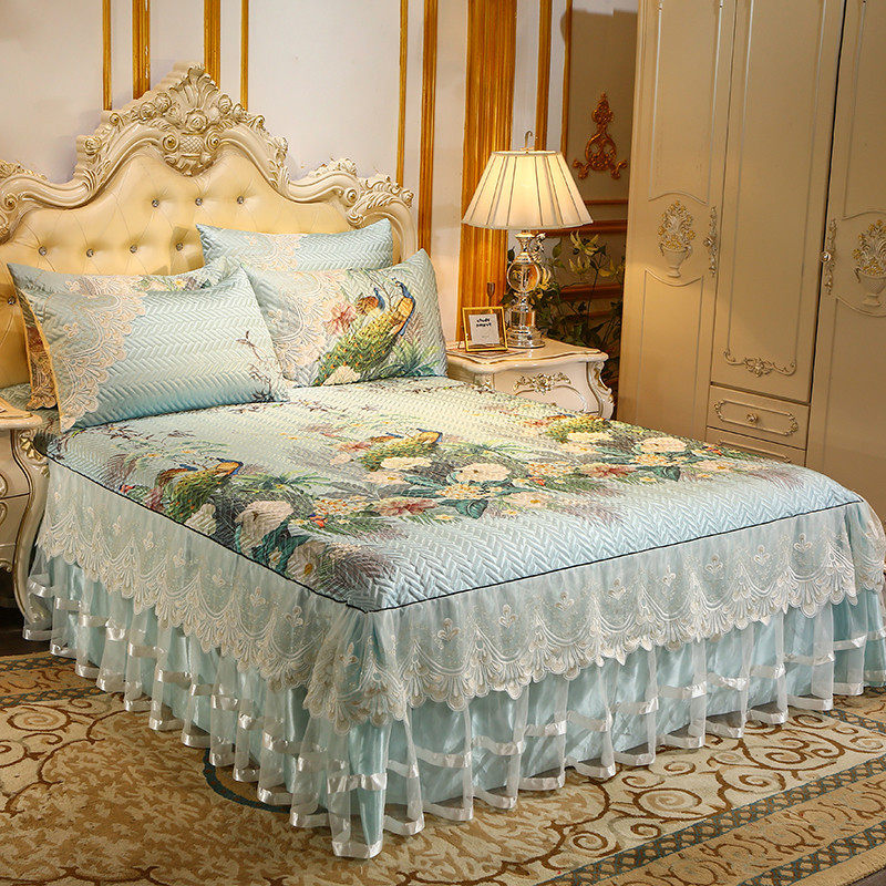 韩式蕾丝冰丝席凉席三件套夏季床罩空调软席可水洗可折叠床裙席子,床上用品,冰丝席,淘宝优惠券,粉丝福利购,淘宝优惠卷