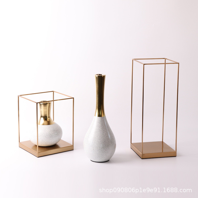 热销新中式现代轻奢白色陶瓷罐创意酒柜装饰花器办公室样板房软装