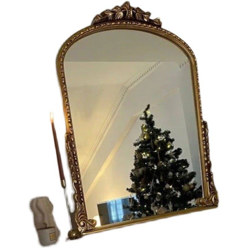 化妆镜法式桌面壁挂欧式复古卫生间浴室梳妆镜挂墙美式壁炉装饰镜,家装主材,浴室镜,淘宝优惠券,粉丝福利购,淘宝优惠卷