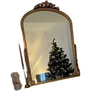 欧式 饰复古卫生间浴室梳妆镜挂墙美式 镜 化妆镜桌面壁挂壁炉装 法式