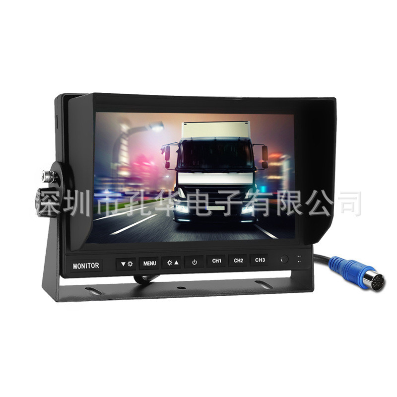 货车专DC用12-24V 7寸遮阳罩车载显示器AHD高高清画面3路视频输入