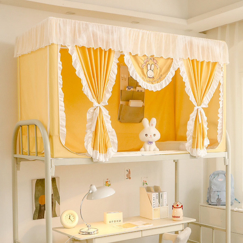 寝室防蚊遮光蚊帐大学生宿舍专用床帘一体式防尘强单人上下铺