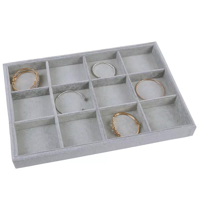 梦冉绒布首饰收纳盘家用戒指项链耳环耳钉珠宝摆放盘饰品展示新款