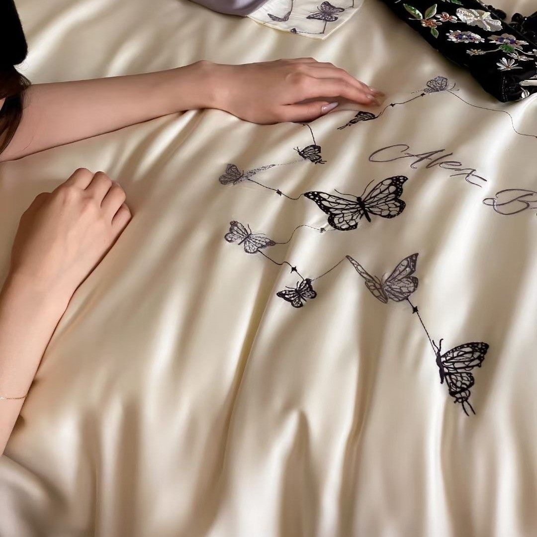 热销法式a类兰级天丝四件套60支lf天丝被套床单母婴精夏季四件套