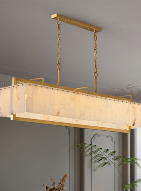 中山工厂直销全铜客厅餐厅吊灯进口西班牙云石铜灯吊灯别墅长方形