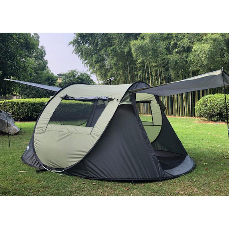 户外露营轻便型3-4人免搭建全自动弹开式速开帐篷折叠式沙滩帐篷