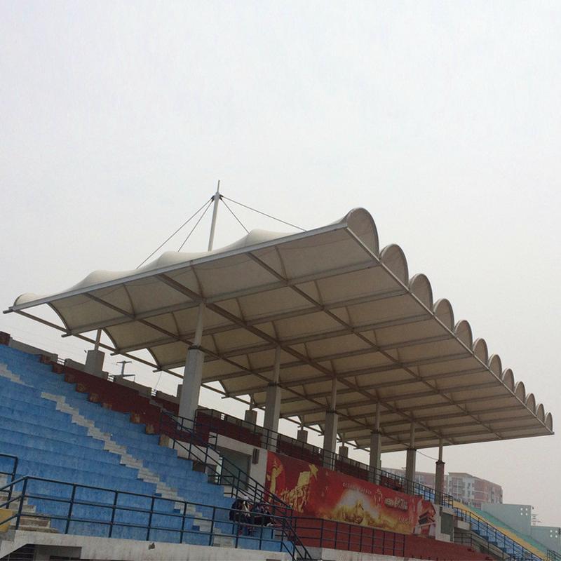 热销设计看台膜结构体育设施学校操场钢膜结构体育安装张拉膜看台