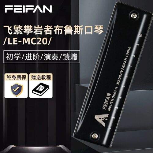 FEIFAN飞繁十孔攀岩者C调布鲁斯口琴MC20初学者入门专业演奏口琴
