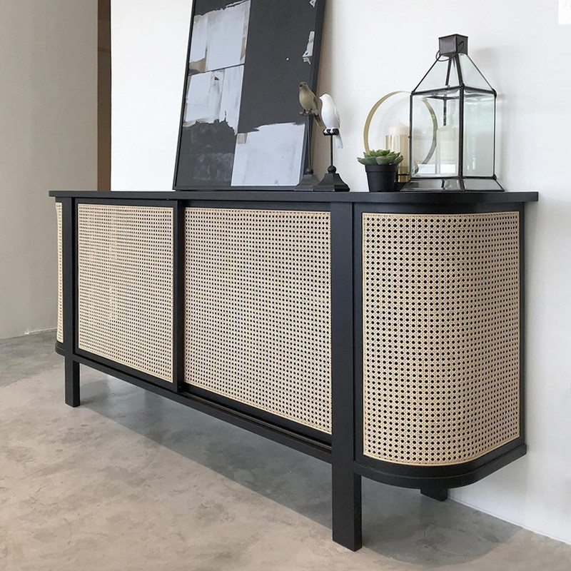 热销简约印尼藤木电视柜茶几组合房度假客厅套装实木家具餐边柜高