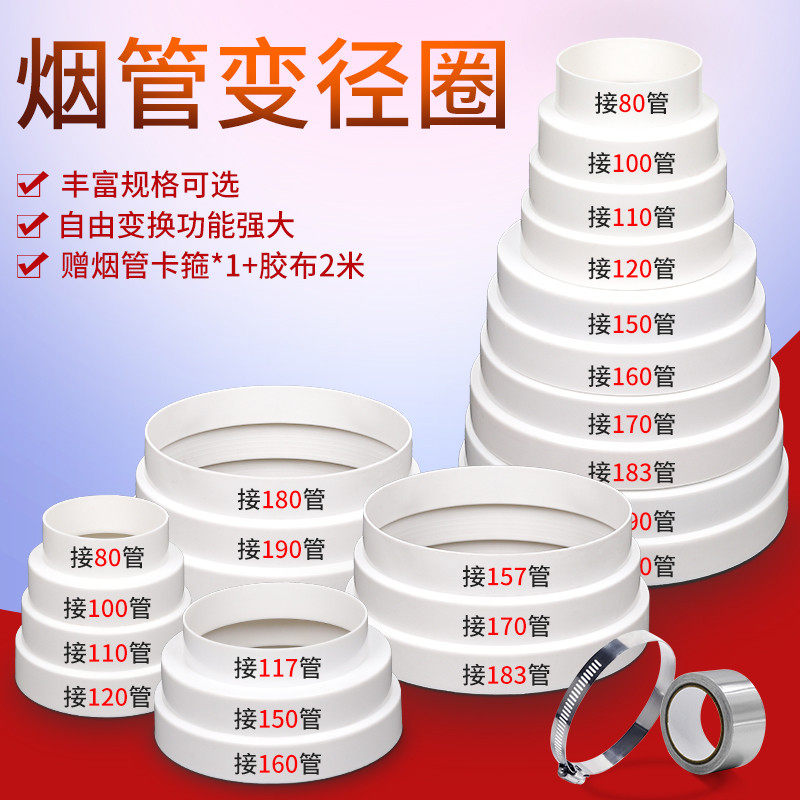 吸抽油烟机排烟管变径圈排风管道转换接口厨房止逆阀变径器大小头