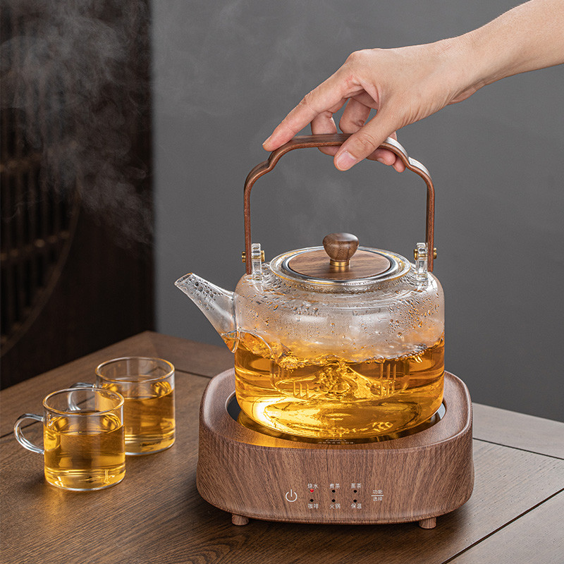 玻璃煮茶壶电陶炉 蒸煮茶壶喷淋式蒸汽养生茶壶 老白茶专用煮茶壶