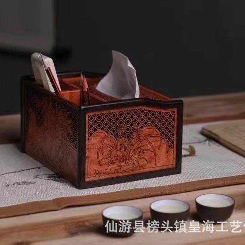 木质欧式抽纸盒缅花梨酒店餐桌纸巾盒复古客厅收纳盒实木家庭纸巾